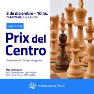 Ajedrez: Azul será sede del cierre del Prix del Centro